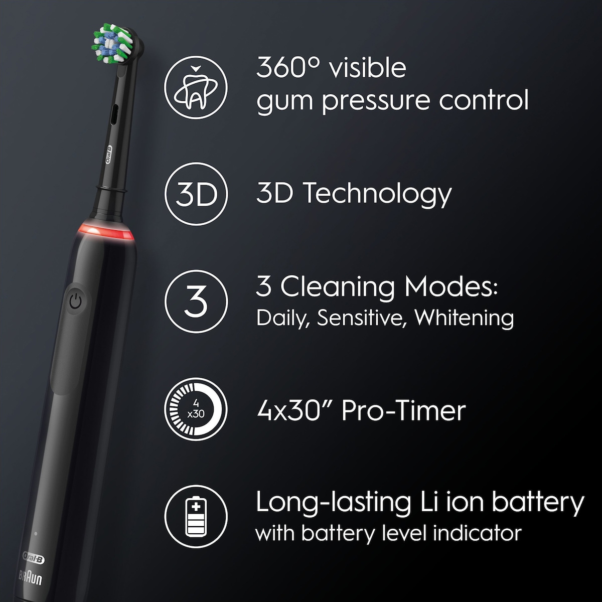 Oral-B Pro 3 elektrisk tannbørste (sort)
