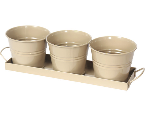 Emmerset inclusief dienblad Ø 12 cm beige