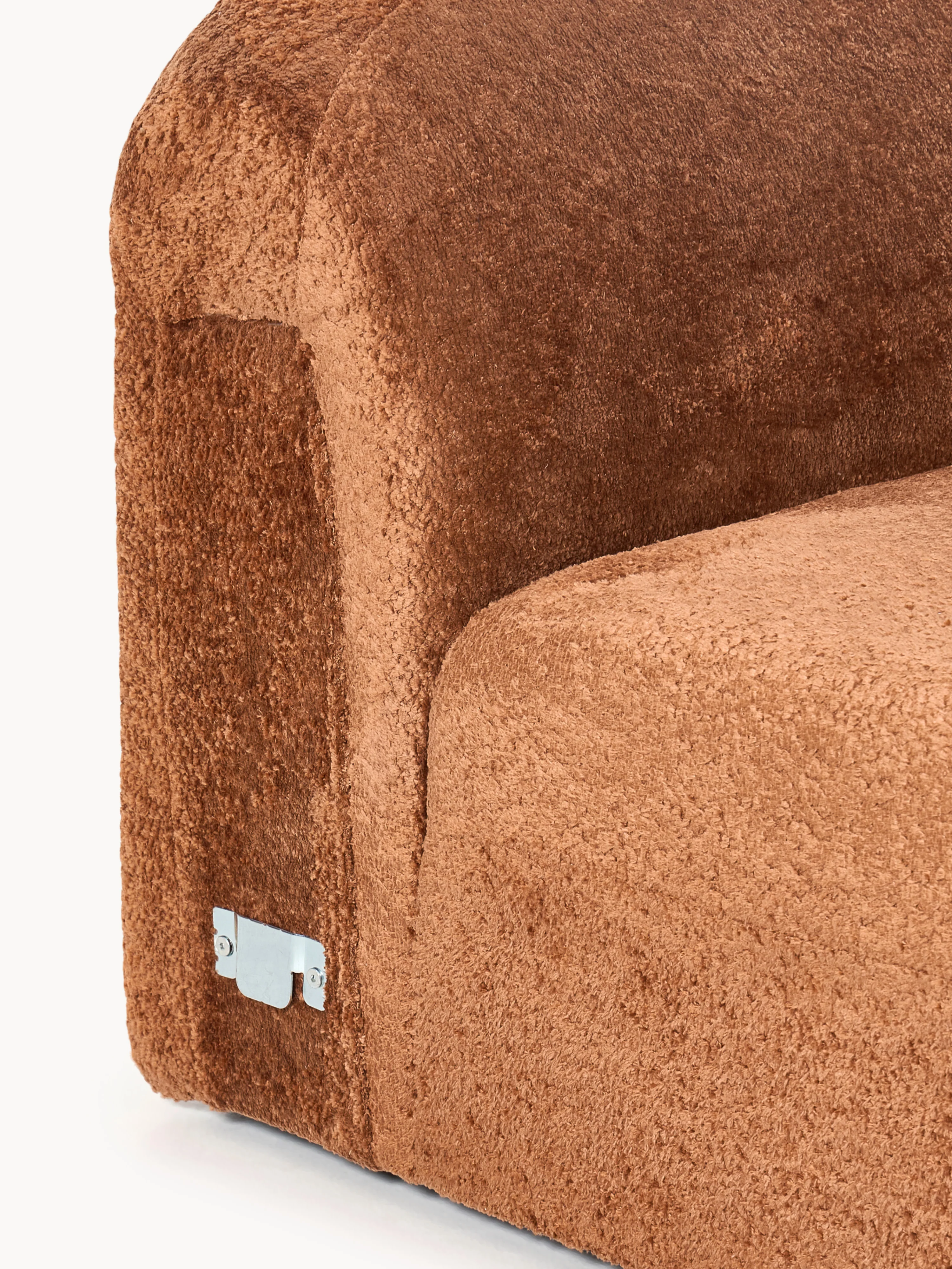 Afgeronde hoekmodule Wolke van teddy-bouclé