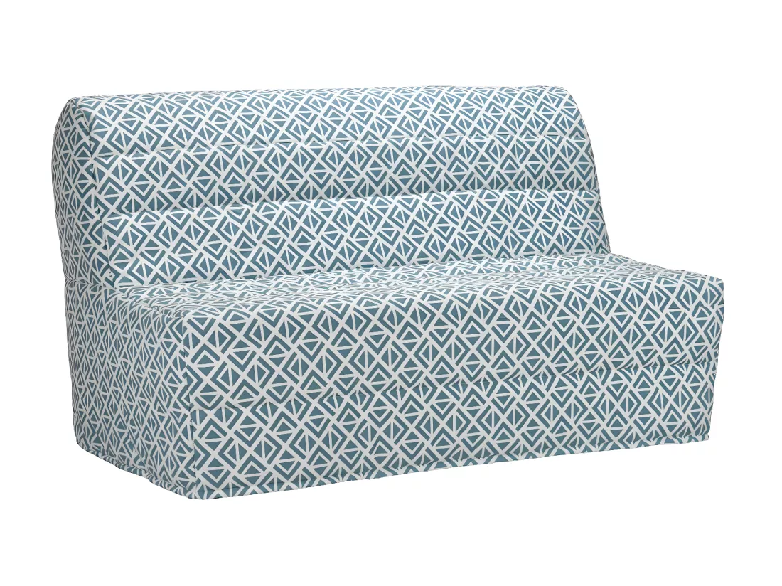 Canapé convertible BZ 100% coton bleu ciel imprimé graphique - COWBOY III