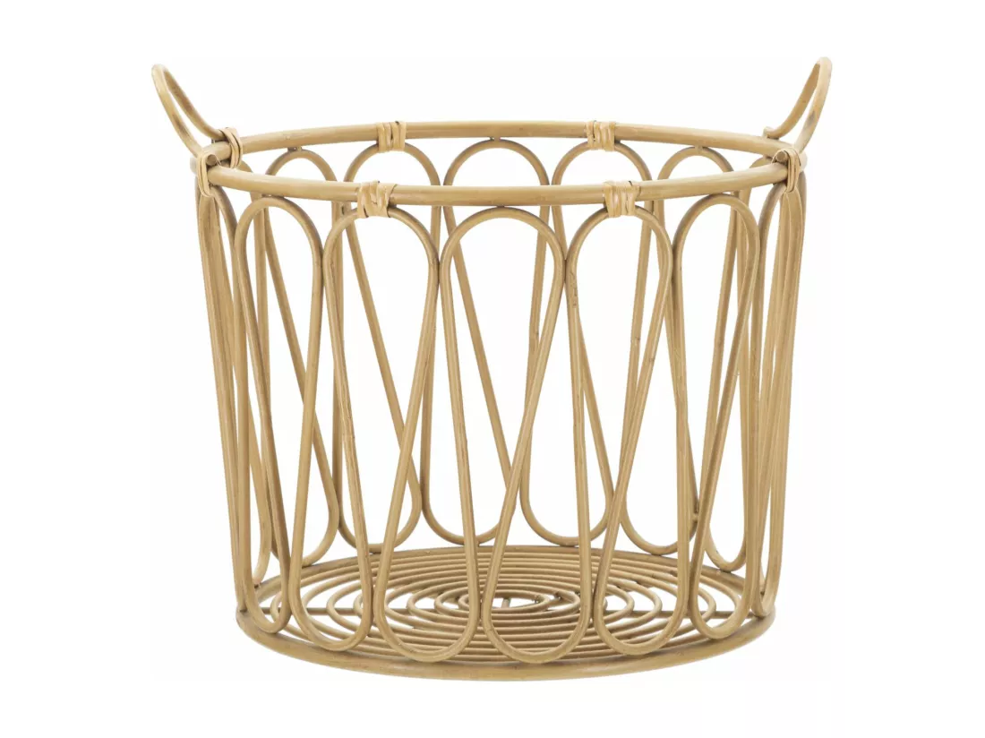 Corbeille ronde en métal marron Ø 49,6x42 cm