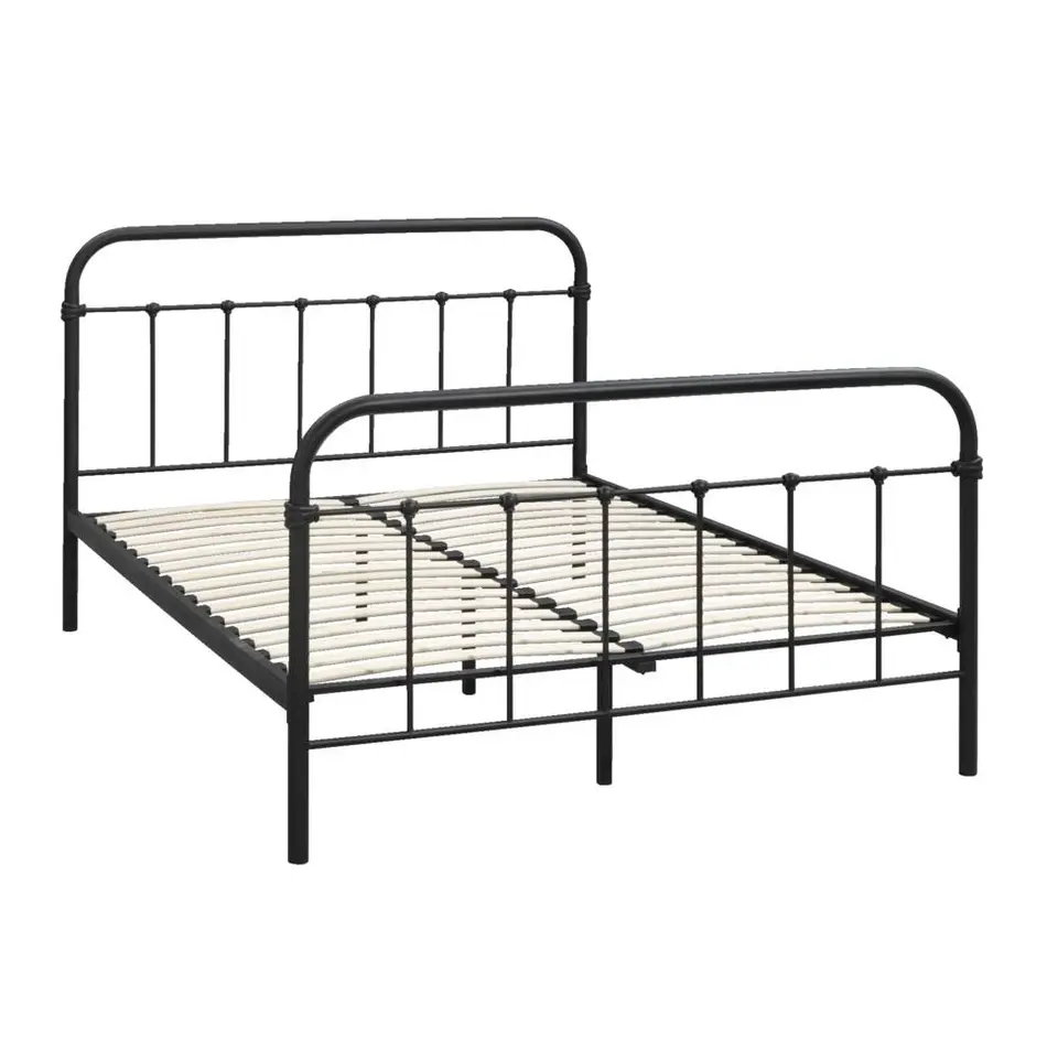 Bed Anne - mat antraciet - 140x200 cm