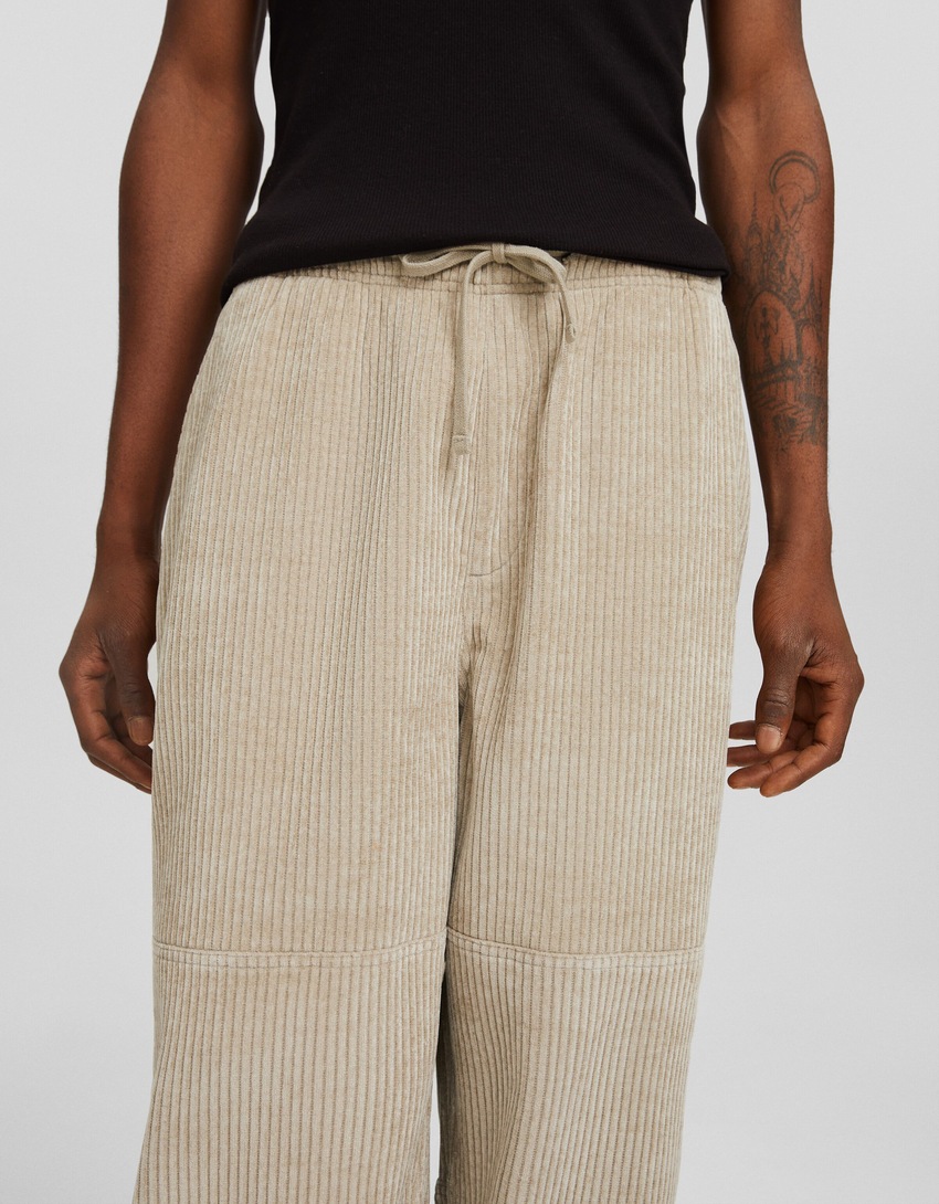 Calças de chenille estilo skater
