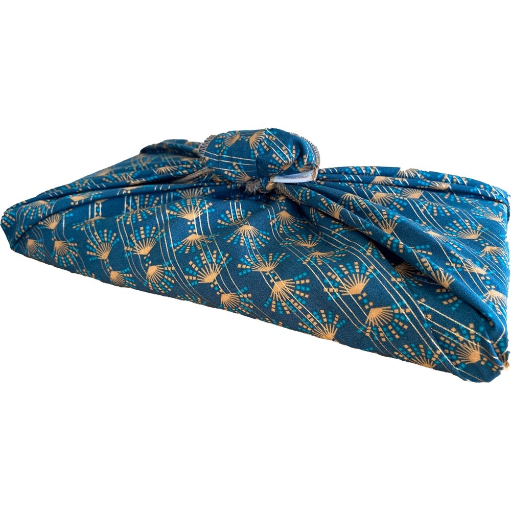 Furoshiki Moyen 48 X 48 Cm Eventail Or Vert