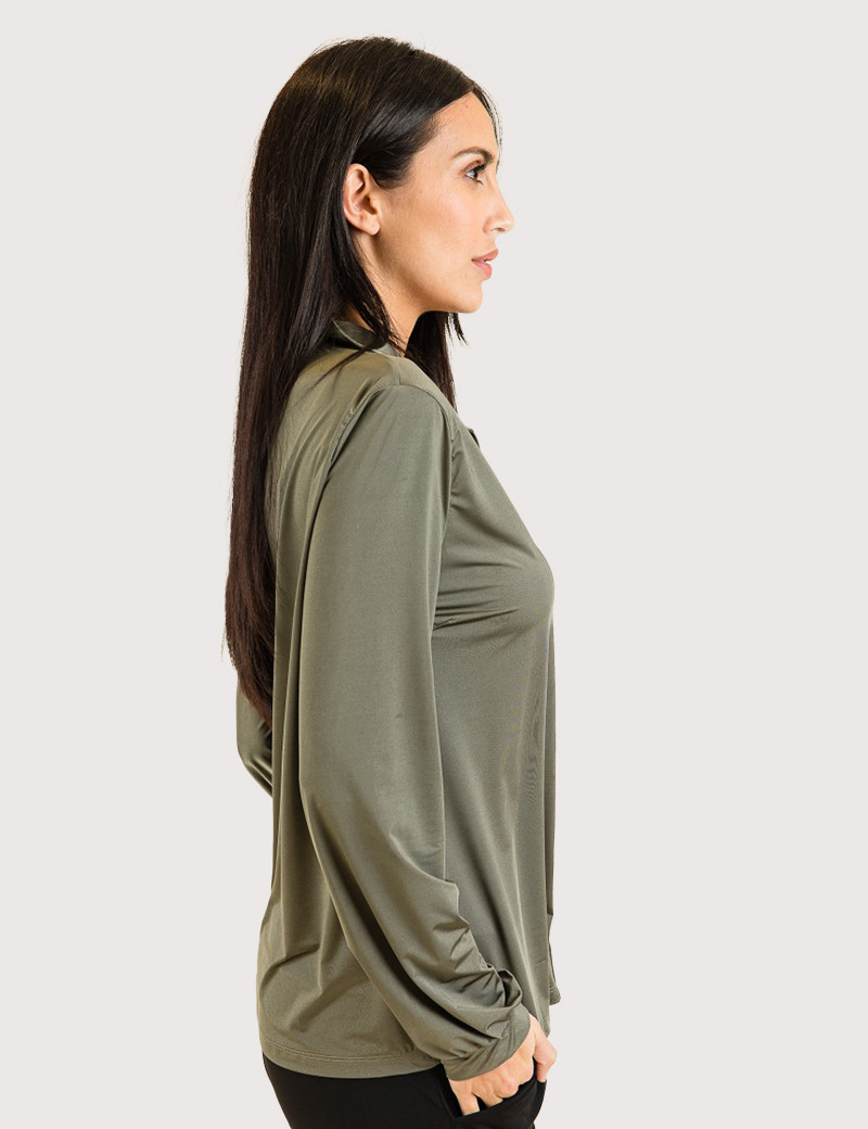 HBT TRANSVERSAL | ZELIE CHEMISE SILKY KAKI