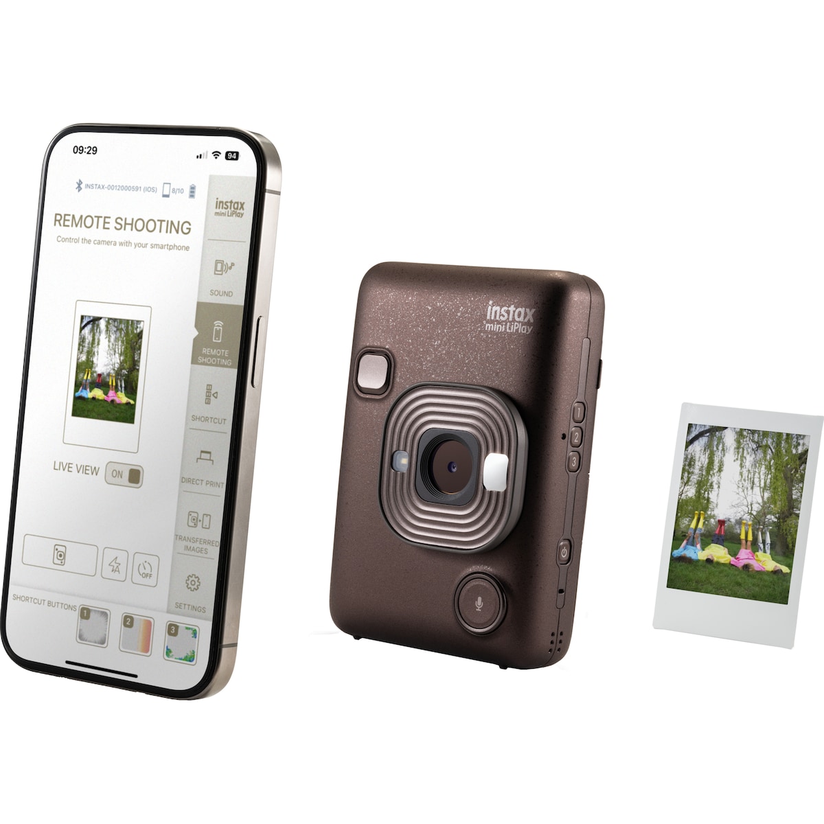 Fujifilm Instax Mini LiPlay instant camera (brown)