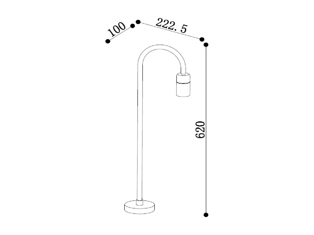 Balise Extérieure LED 6W en Saillie Garmil Noir mat