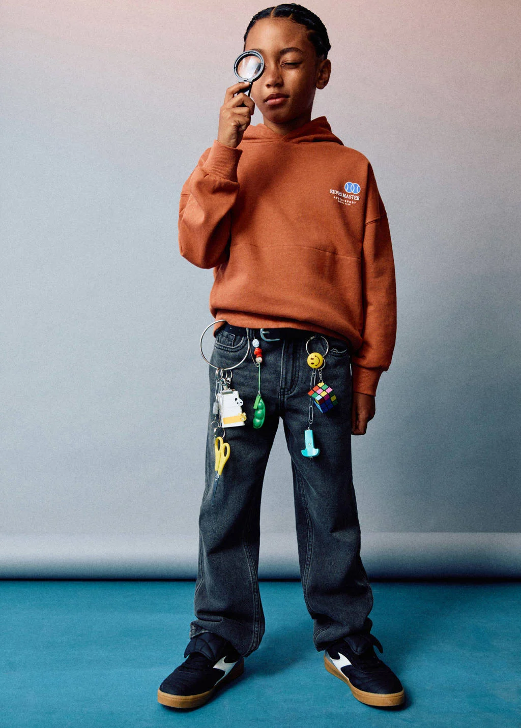 Mango Kids straight leg jeans grey denim