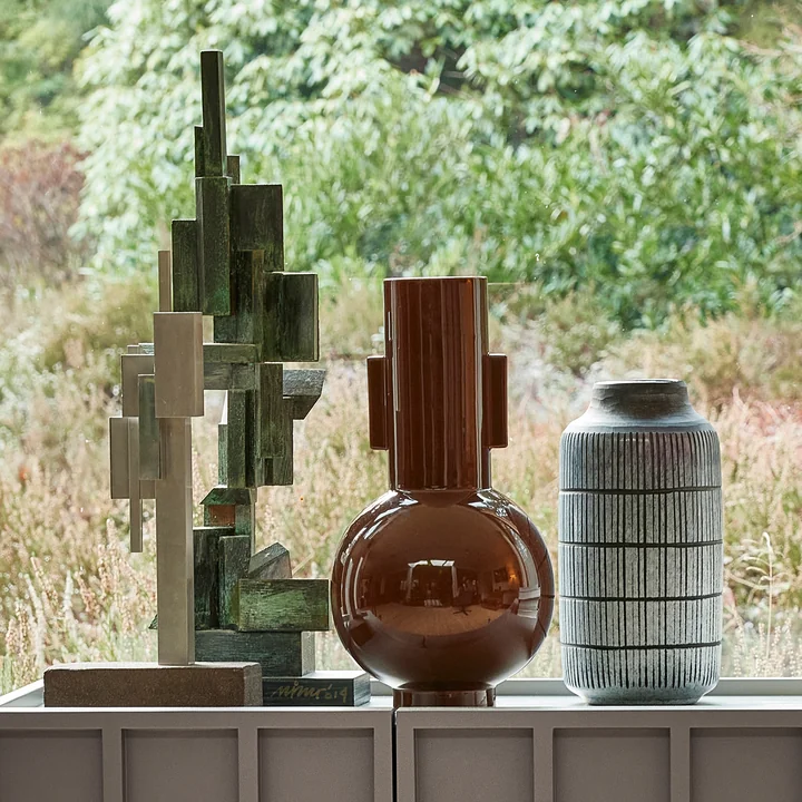 HKliving - Keramik Vase, L, espresso