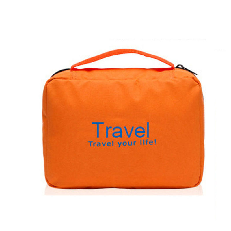 (22x16x7cm) Reise Kulturbeutel Kosmetik Make Up Tasche Necessaire Organizer Bag - Orange