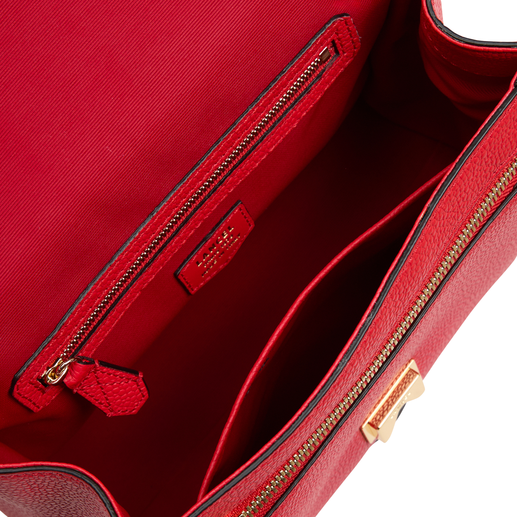 NINON M - Sac à rabat en cuir grainé | Rouge