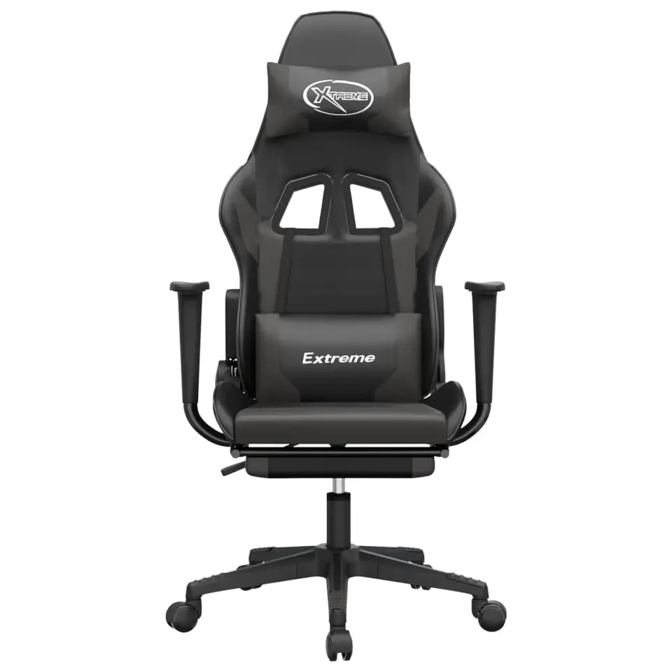vidaXL - Gamingstoel - Grijs - Kunstleer