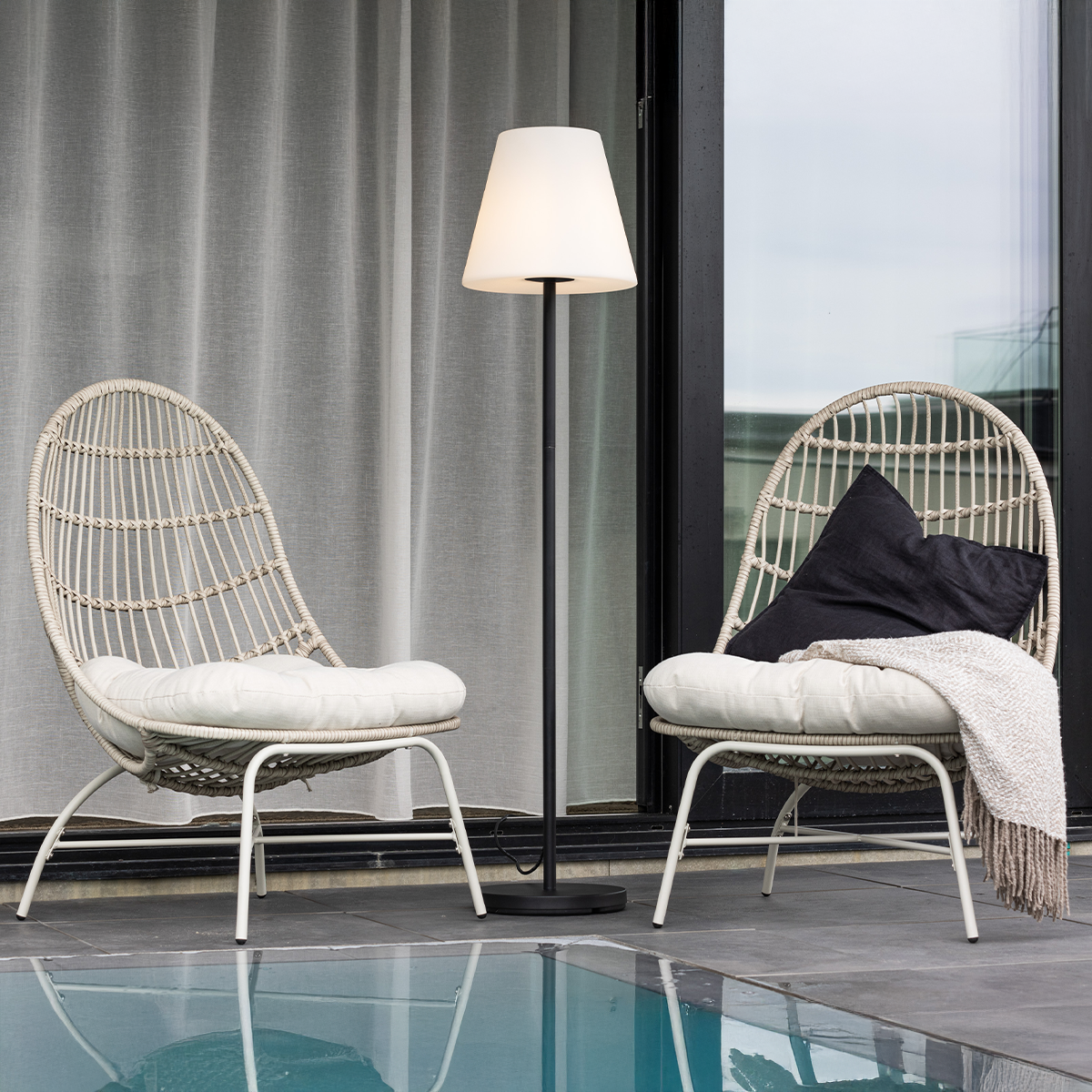 Tuin vloerlamp Lien Wit