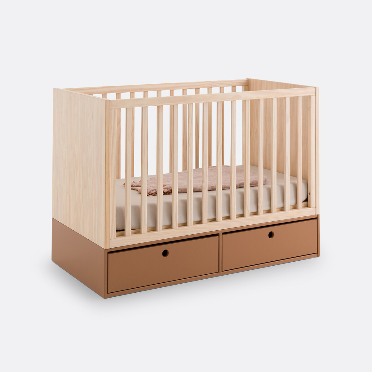 LA REDOUTE INTERIEURS<br>Cama de bebê em pinho com gavetas de armazenamento, Bloky