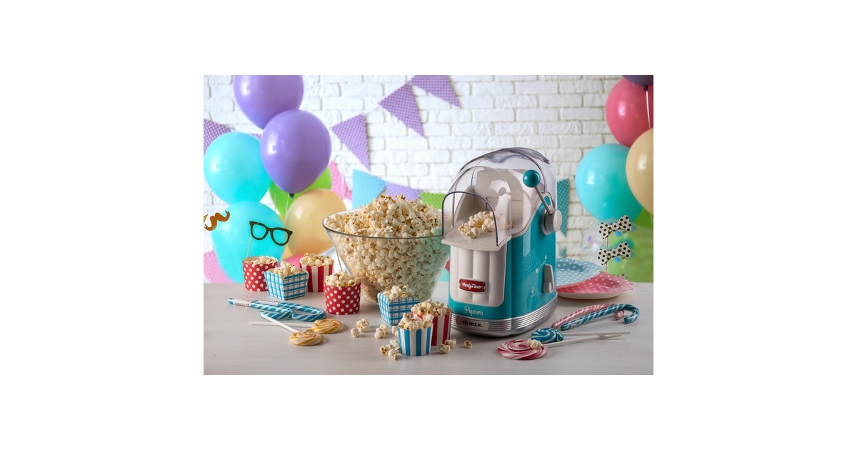 ArieteParty Time Pop Corn maker 2958/01 popcornmaker  (Lichtblauw)