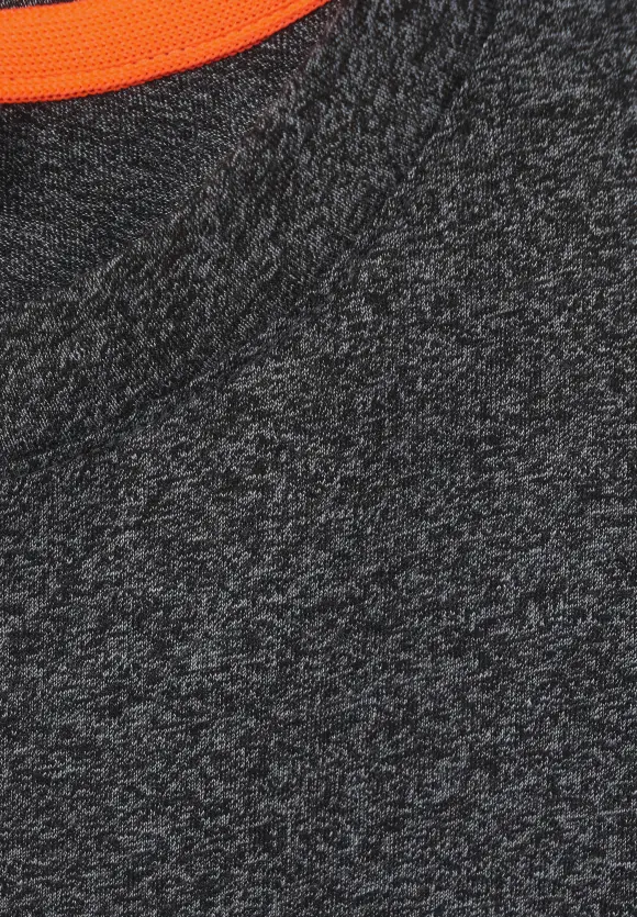 Long T-Shirt mit Brusttasche - anthracite grey melange