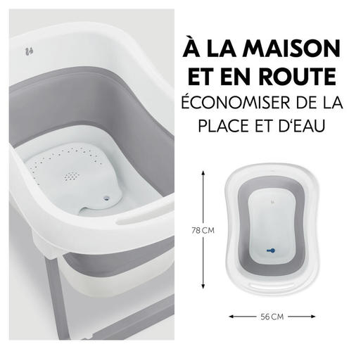 Baignoire compacte Wash N Fold - Blanc/gris - HAUCK
