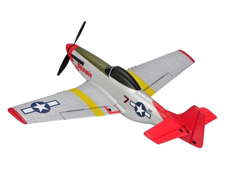 TOP-RC Warbird Mini P51D 450 mm, Rot, RTF Kleines 4-Kanal RC-Flugzeug mit Gyro