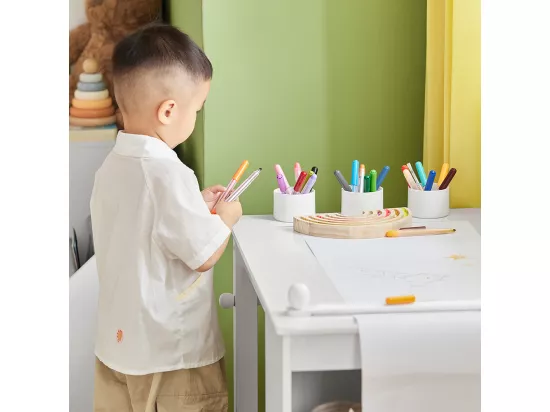 Ensemble Table et Chaise Enfant avec 2 étagères, KMB60-W