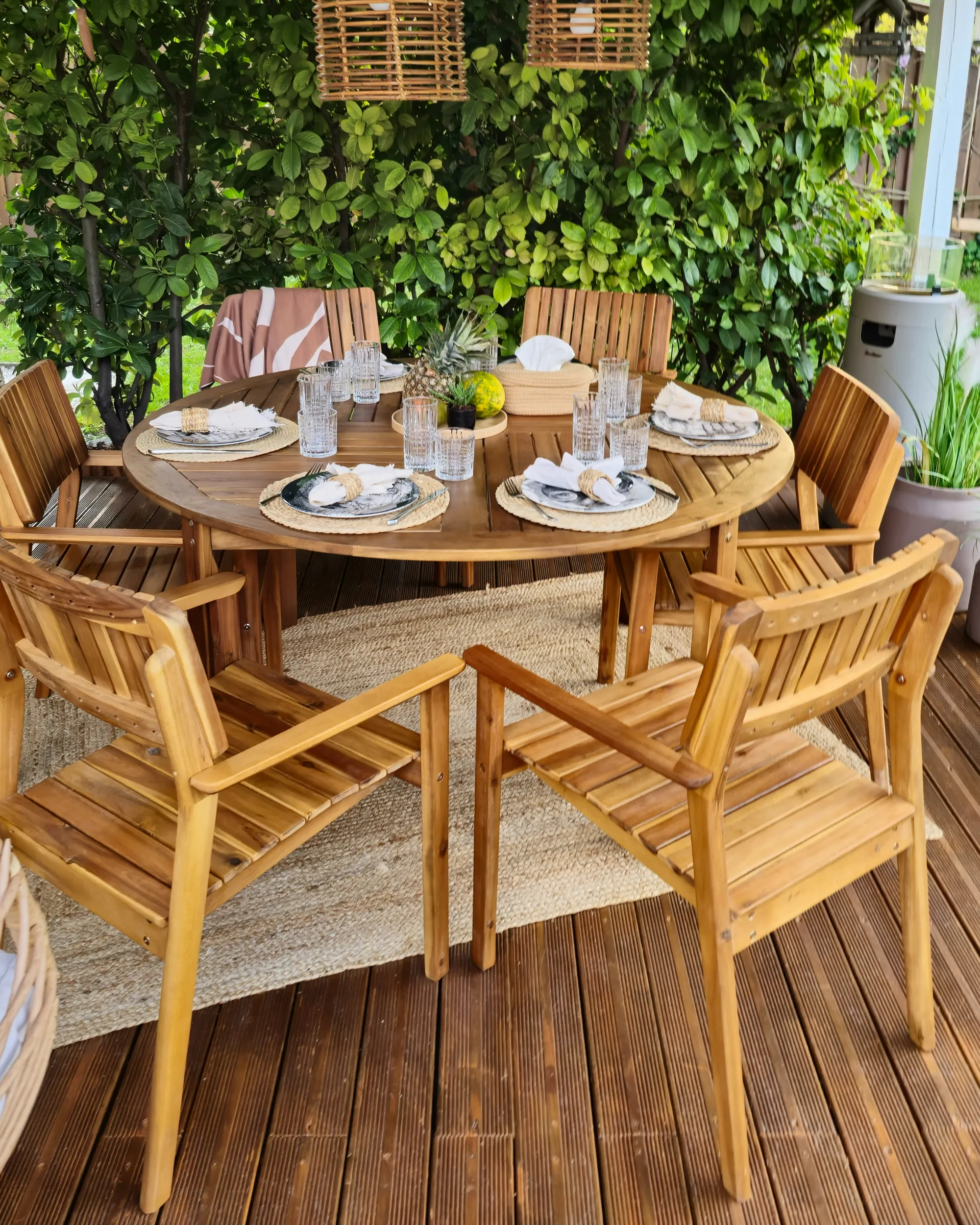 Tuinset 6-zits AGELLO Acaciahout Bruin