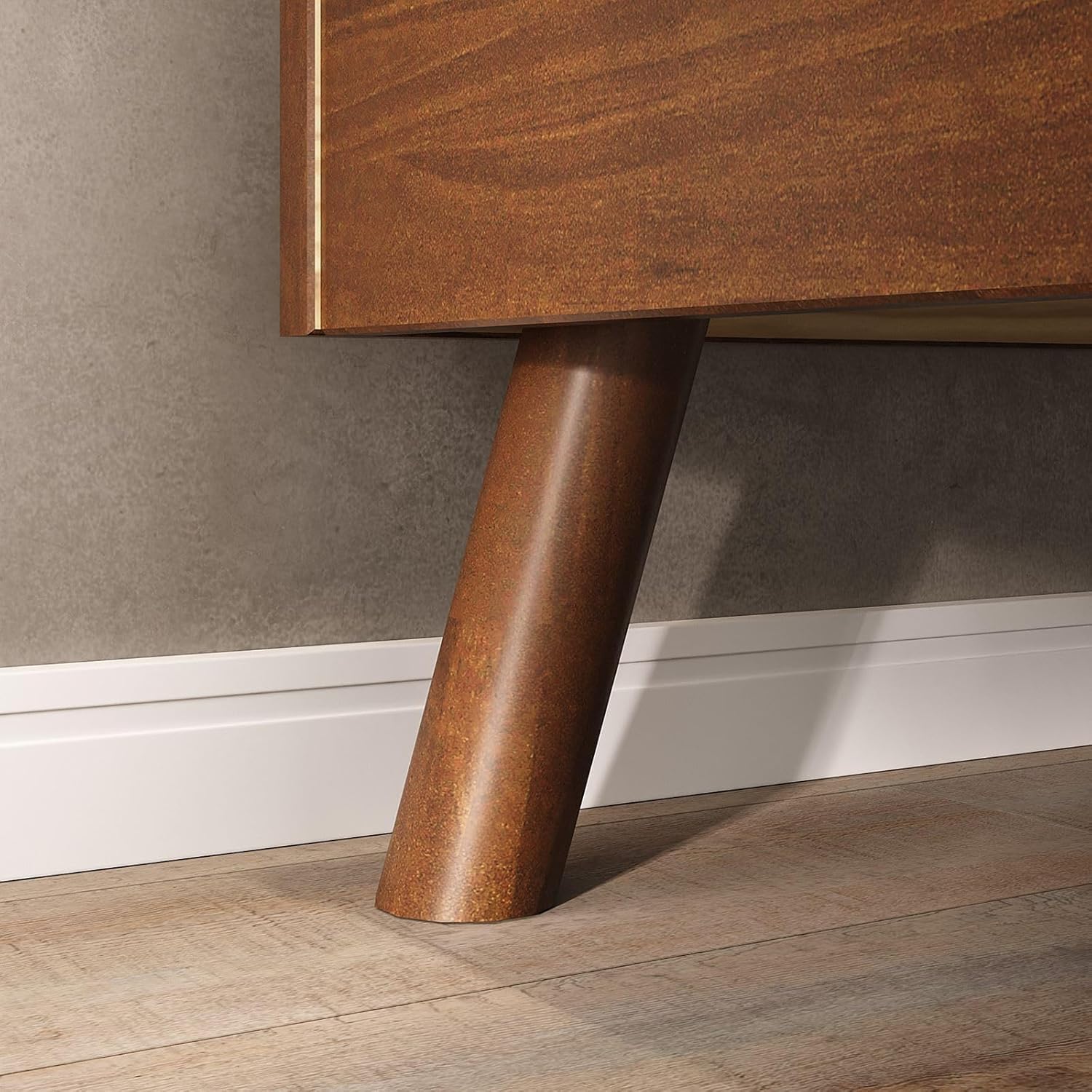 IDIMEX Futonbett Karri aus Massivholz, 100 x 200 cm, Kastanie – Holzbett mit konischen Füßen, Einzelbett für Schlafzimmer, Massivholz-Bett mit niedriger Rahmenhöhe, Klassische Formgebung