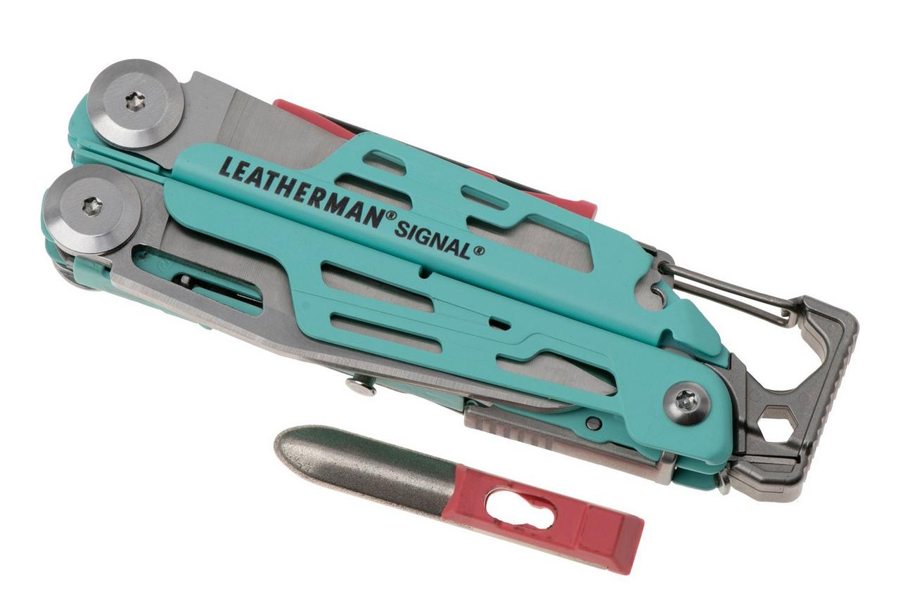Leatherman Signal Aqua & Silver 7000-AQS survival multitool, nylon sheath