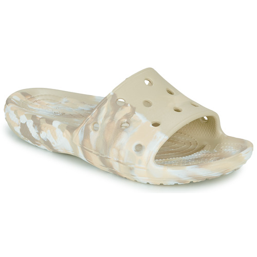 Crocs - CLASSIC CROCS MARBLED SLIDE - Beige / Marbre