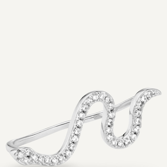 Boucle d'oreille - Baby snake Earring - Laiton plaqué argent 10 microns