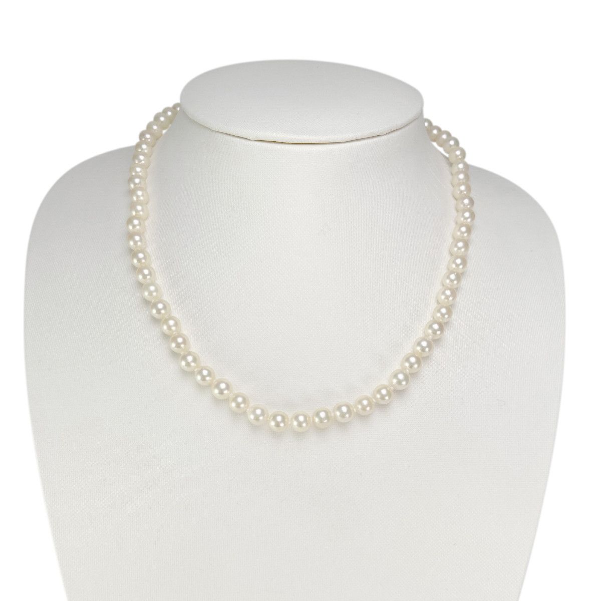 Collier choker d'occasion or 750 jaune perles de culture du Japon 47 cm