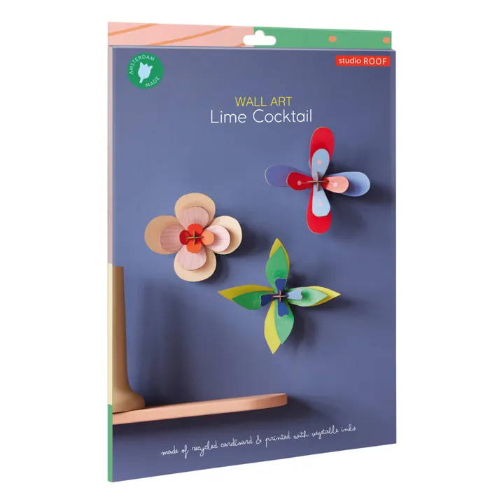 Studio Roof Décoration murale Fleur Lime - Set de 3
