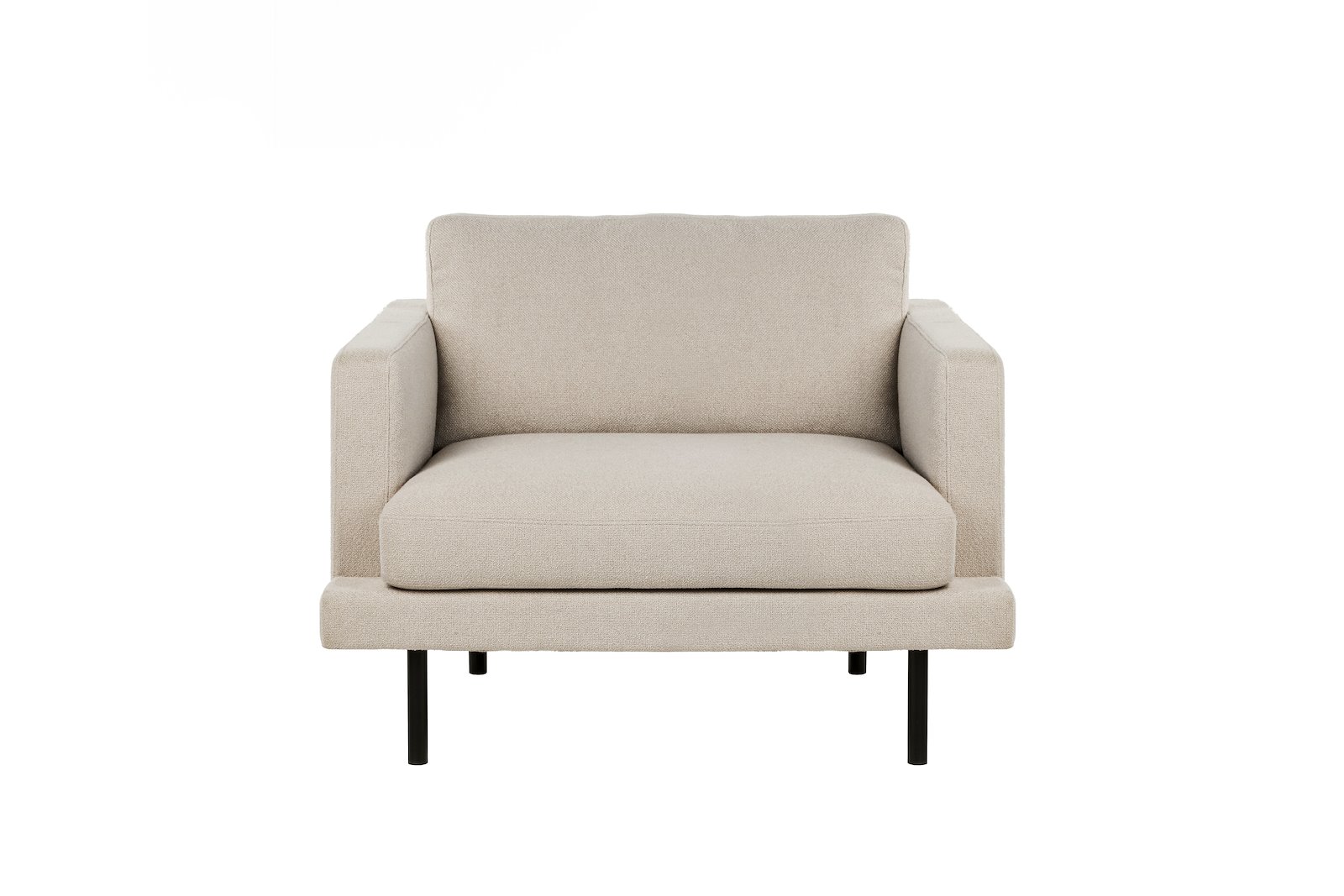 Newport stol Tekstil Mia beige med sorte stålben