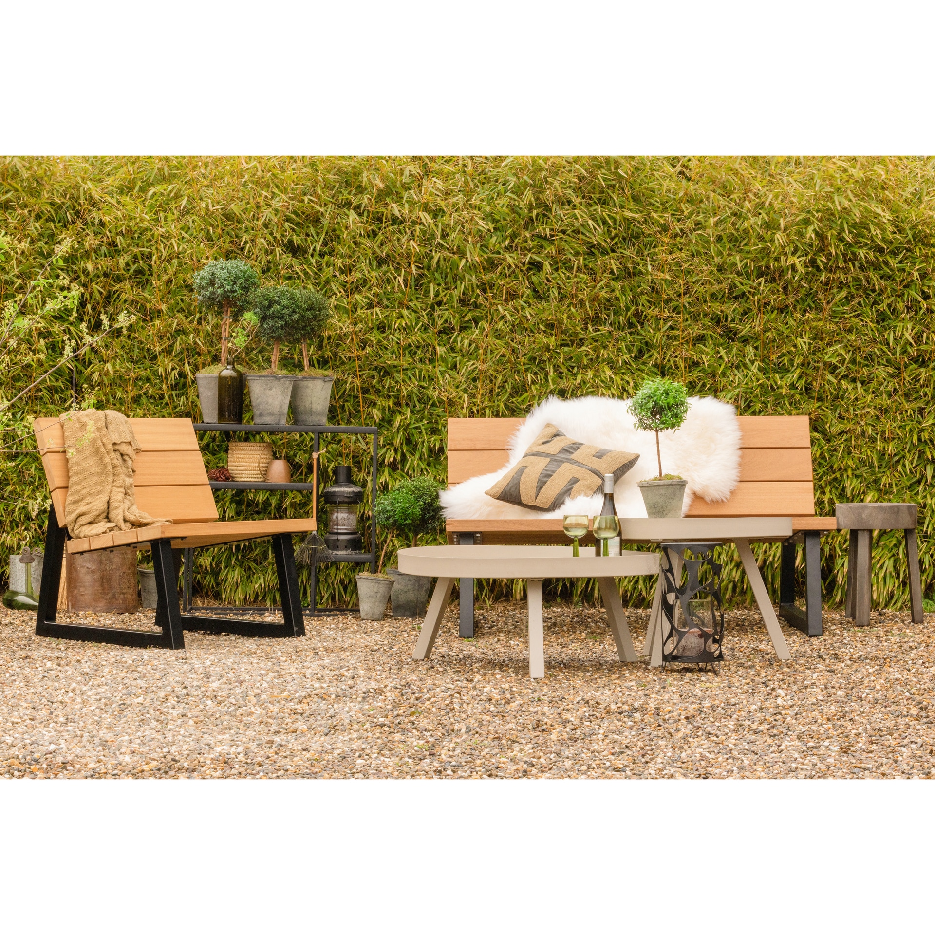 Gartenstuhl BANCO 68 cm schwarz /Holz
