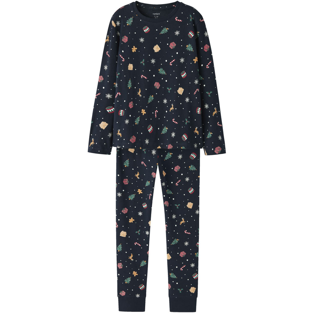 Køb Name It Jule Nattøj sæt Navy Blazer Xmas AOP