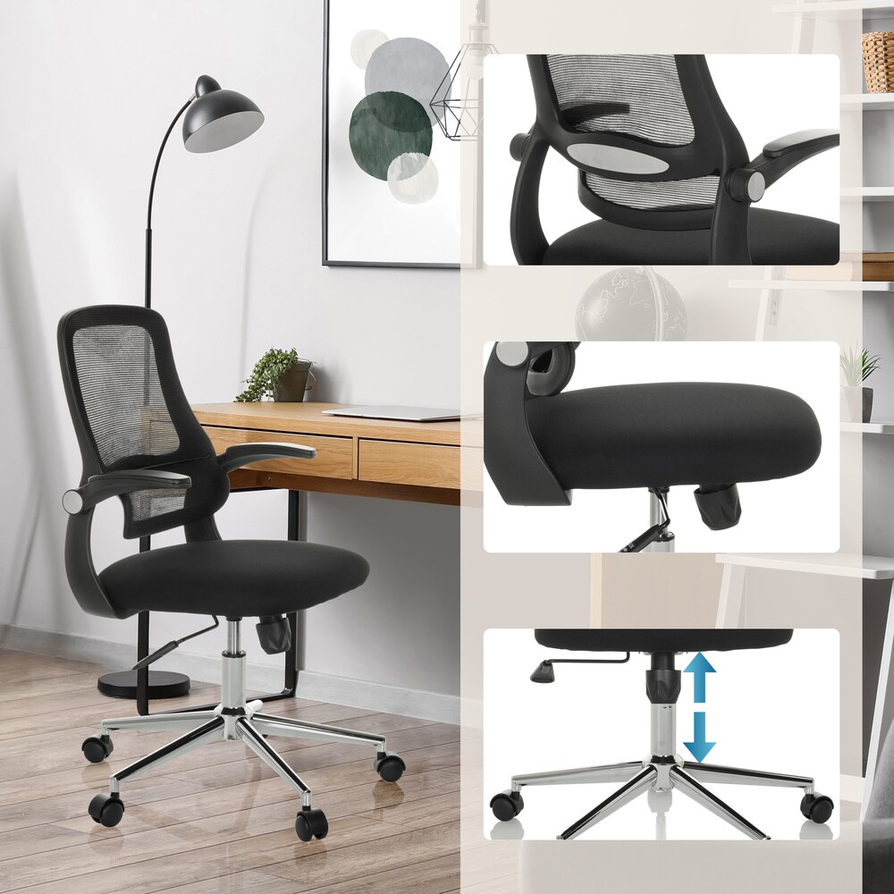 Home Office Bürostuhl MIKO B ECO Stoff/Netzstoff mit abklappbaren Armlehnen hjh OFFICE
