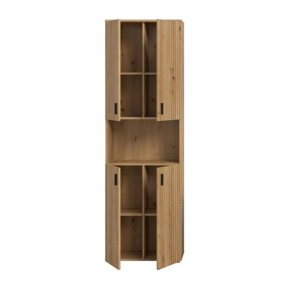 Hioshop Mone kolomkast 4 deuren- 1 plank eiken decor