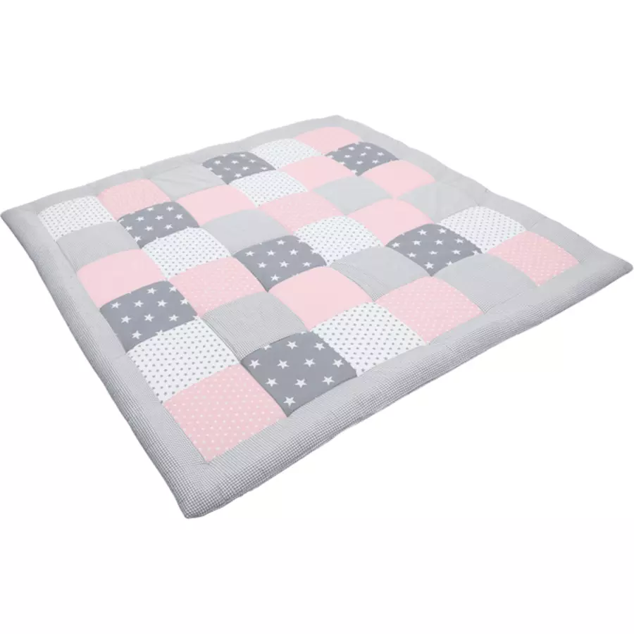 Ullenboom Krabbeldecke & Laufgittereinlage 140X140 cm Rosa Grau