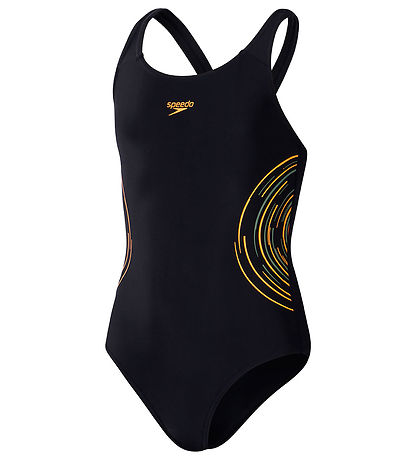 Speedo Bådedragt - Placement Muscleback - Blåck/Orange