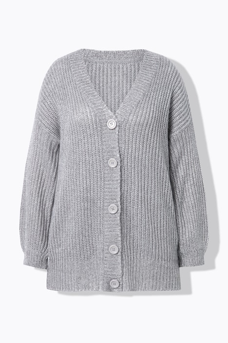 Strickjacke mit Glitzergarn, Loose Fit