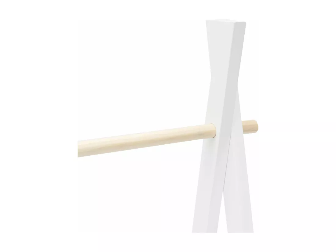 Rebecca Mobili Cintre pour Enfants Porte-vêtements Montessori Blanc MDF Pin avec Etagère