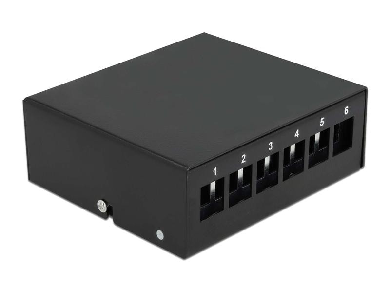 Delock Gehäuse Keystone Patchpanel 6 Port schwarz Keystone Patchpanel 6 Port schwarz