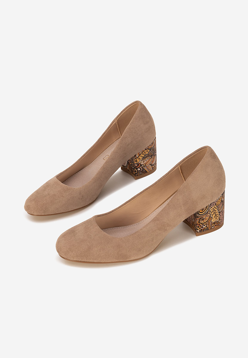 Chaussures à talon épais kaki Semiora