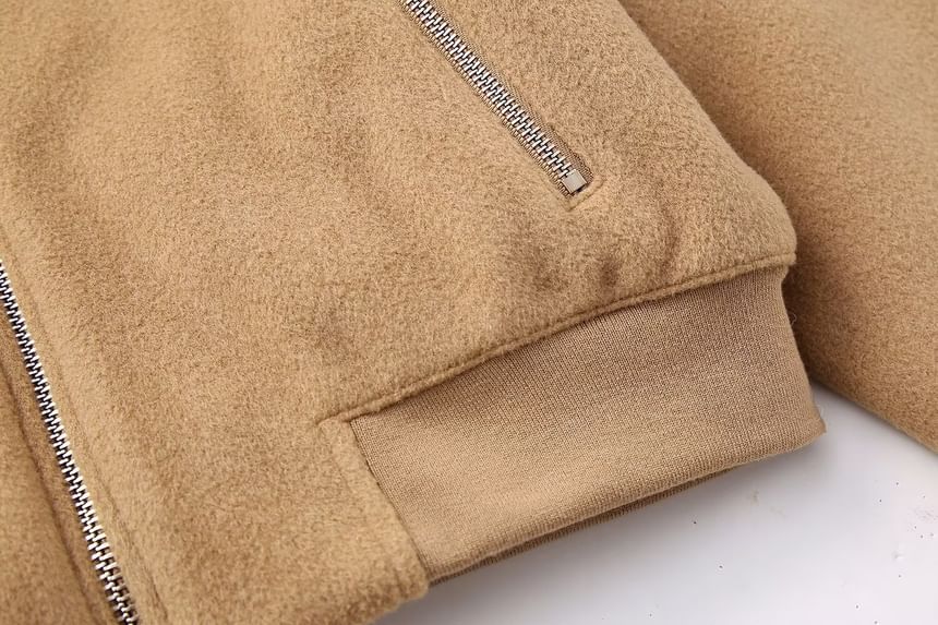 Avauntgardo - Effen fleece bomberjack met rits