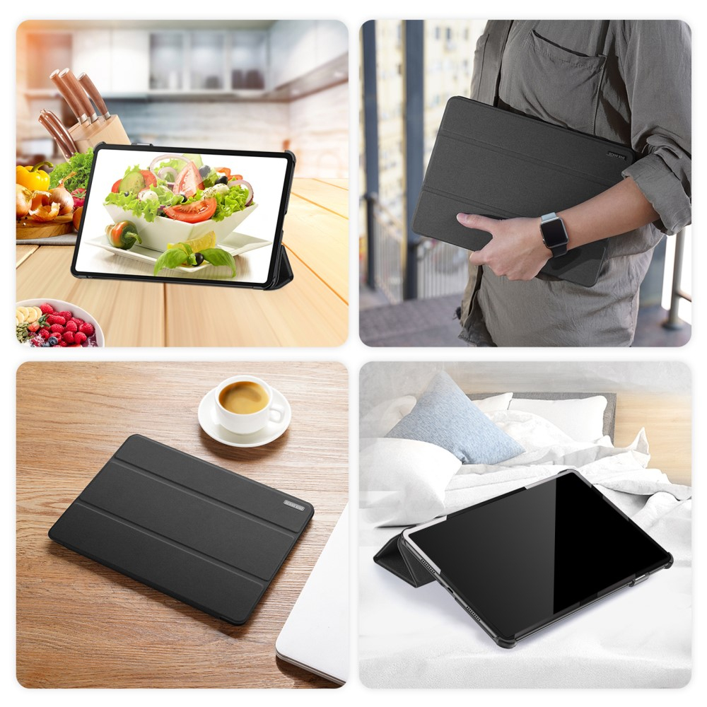 Samsung Galaxy Tab S9  Plus Tasche Smart Cover Hülle Stoff Design mit S-Pen Halterung - Schwarz