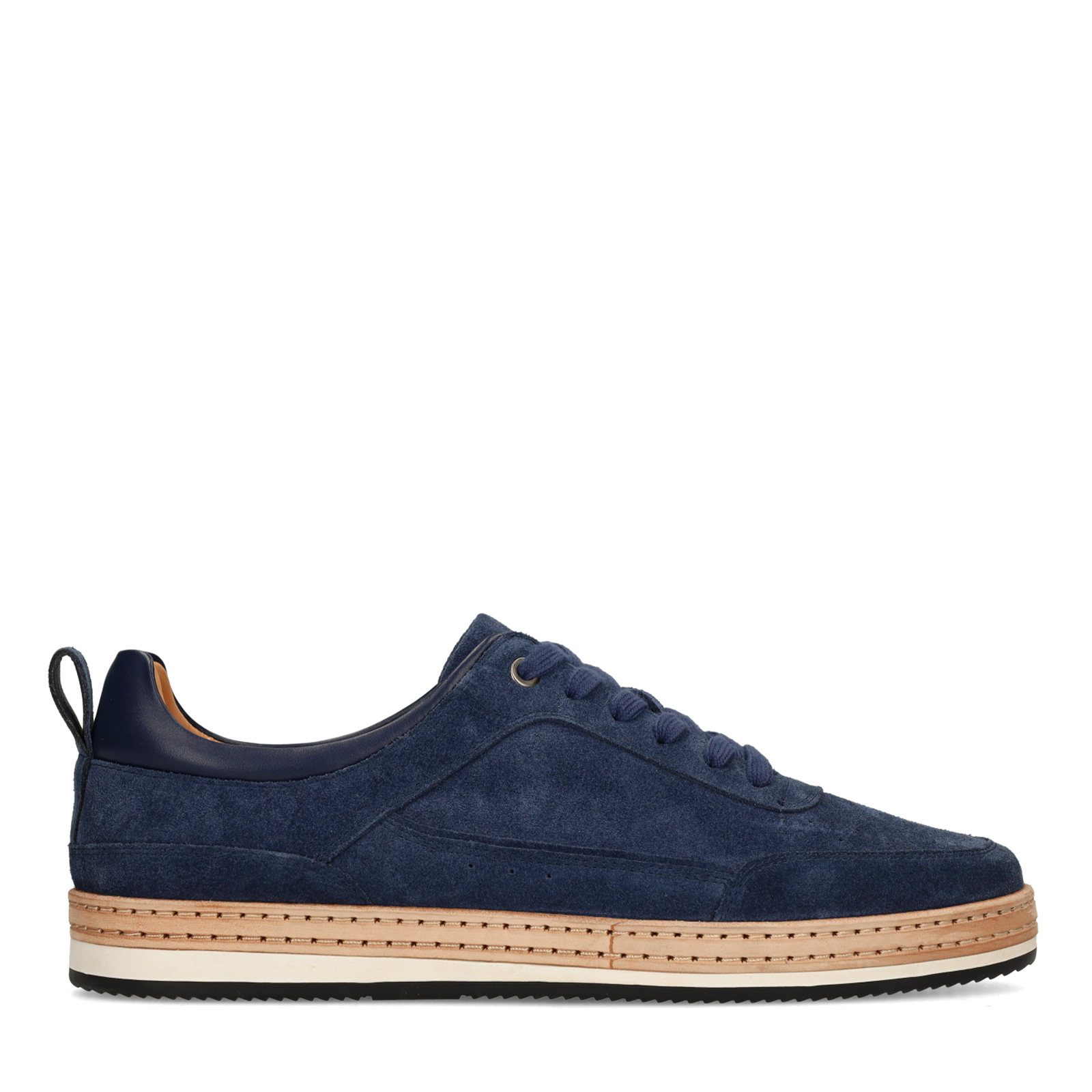 Donkerblauwe suède sneakers