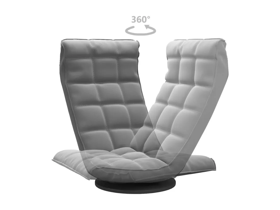 Chaise de sol pivotante Gris foncé Velours