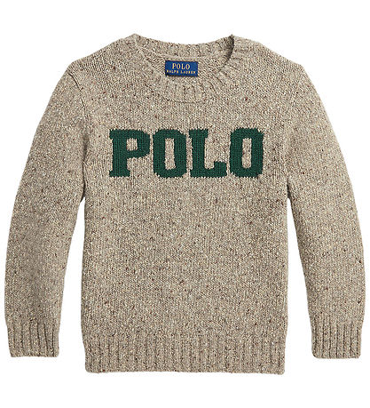 Polo Ralph Lauren Bluse - Wolle - Braun meliert m. Dunkelgrün