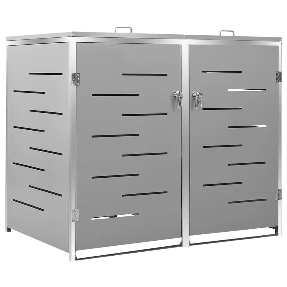 vidaXL - Containerberging - Grijs - Roestvrij staal - 2 containers