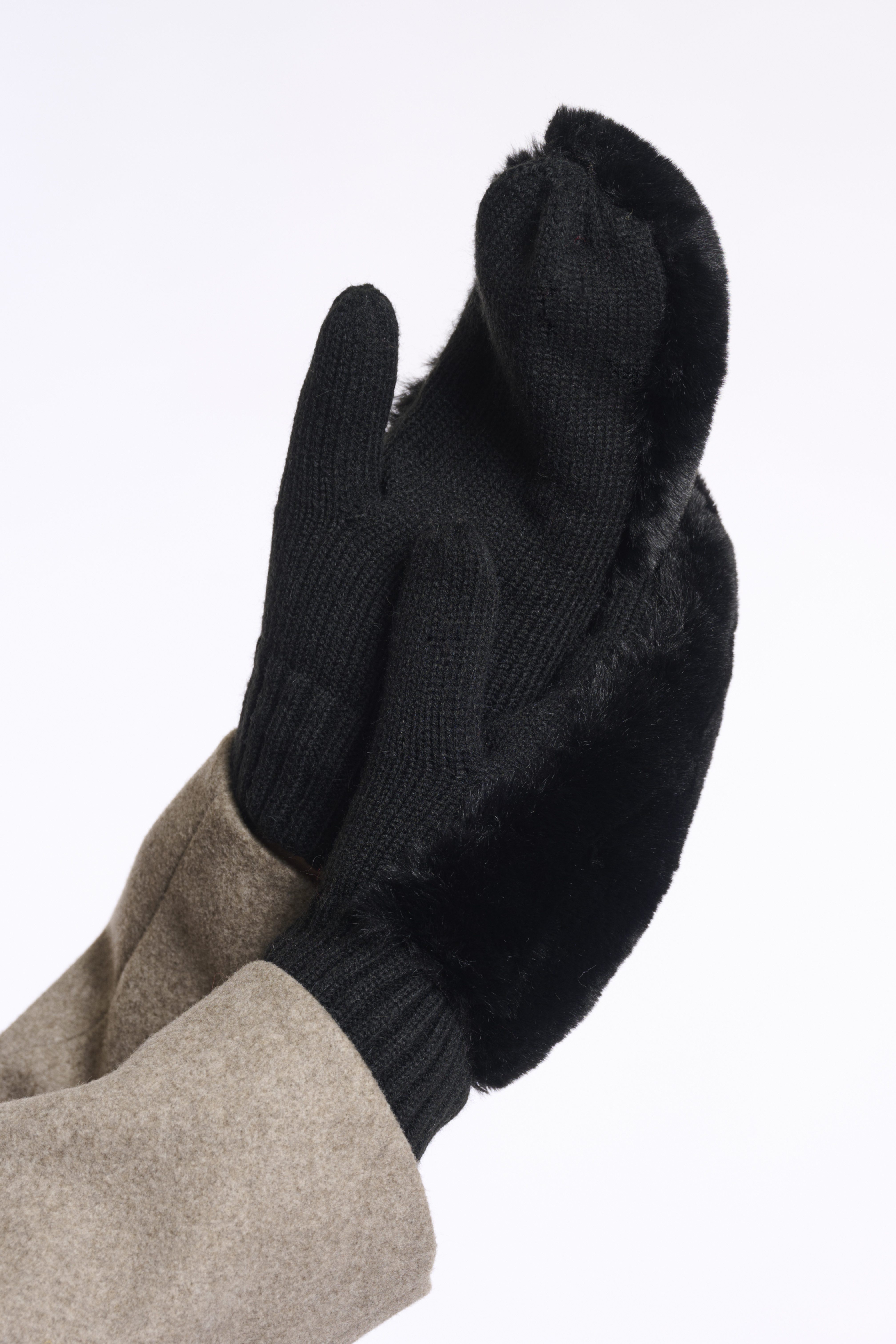 Rino & Pelle - Oxo Faux Fur Gloves - Black