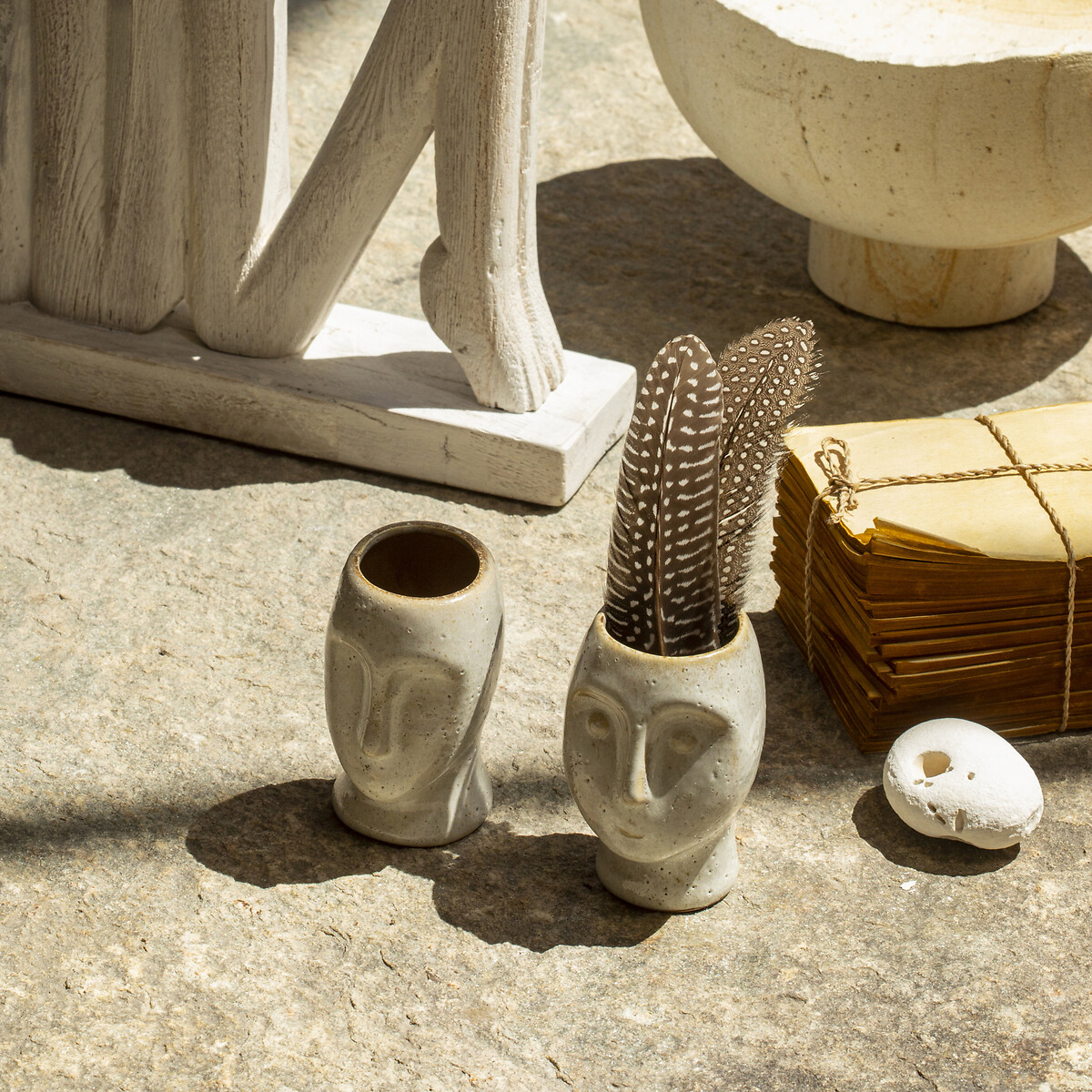 AM.PM<br>Conjunto de 2 vasos de barro, 10 cm de altura, Binome