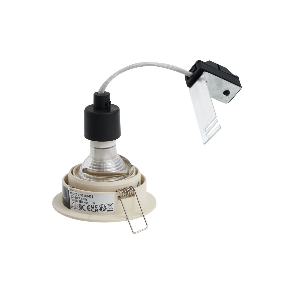 Set van 6 inbouwspots beige GU10 50mm rond draai- en kantelbaar - Installa